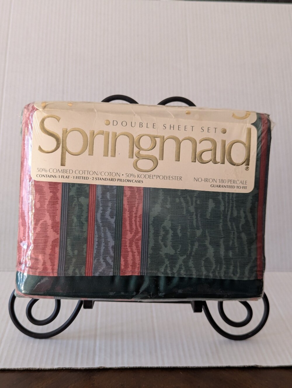 VTG Springmaid BORAGE Double Sheet Set Cowie Co Factory Sealed 90s